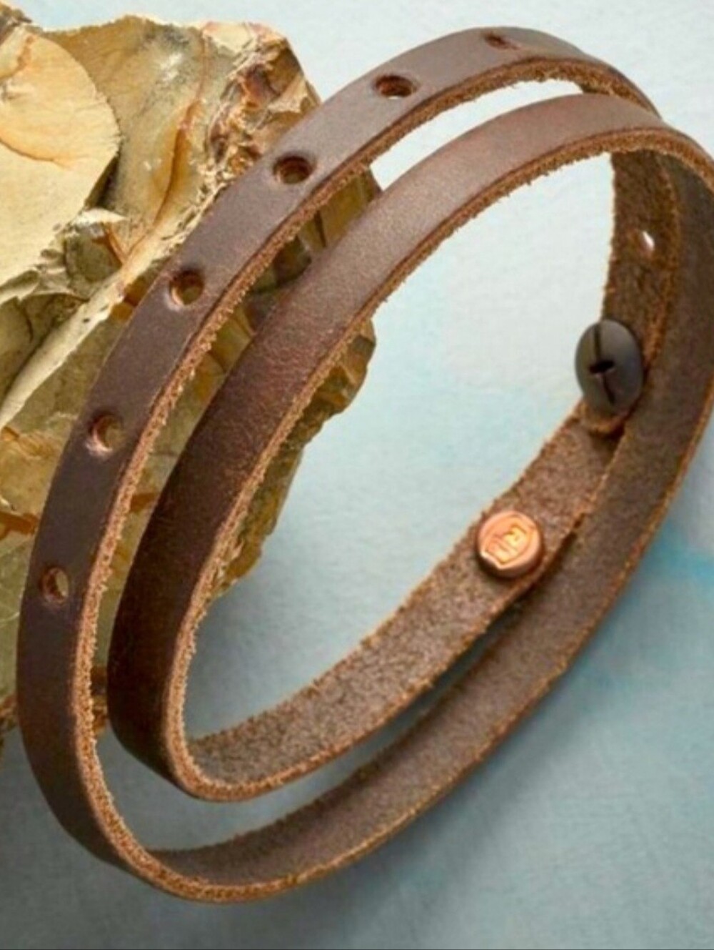 Sundance Brown Leather Wrap Bracelet (Cross Not Included)